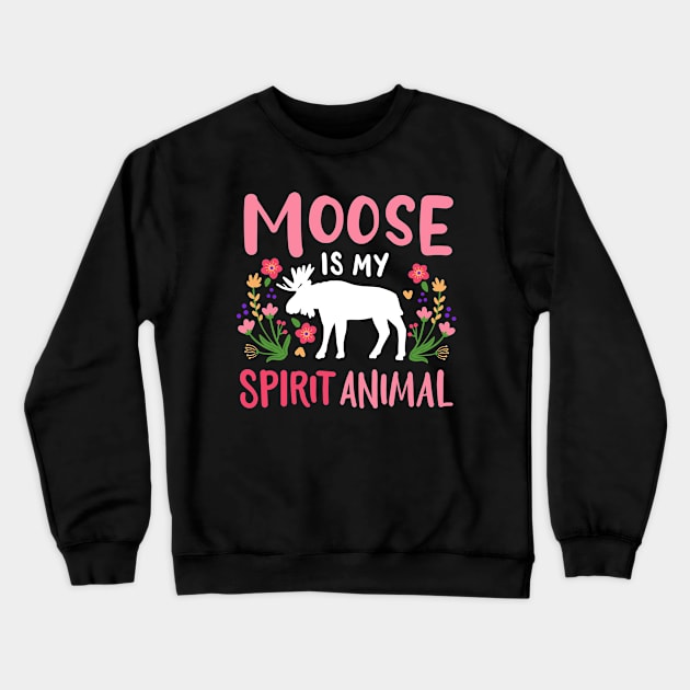 Moose Elk Spirit Animal Crewneck Sweatshirt by CreativeGiftShop